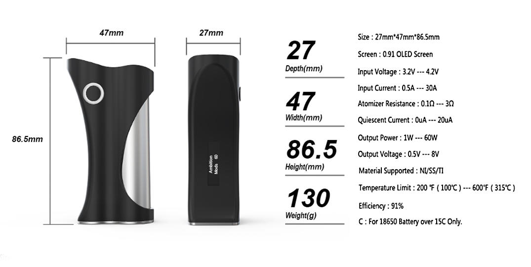 ambitionmods controllable Hera box mod series for e-cigarette-2
